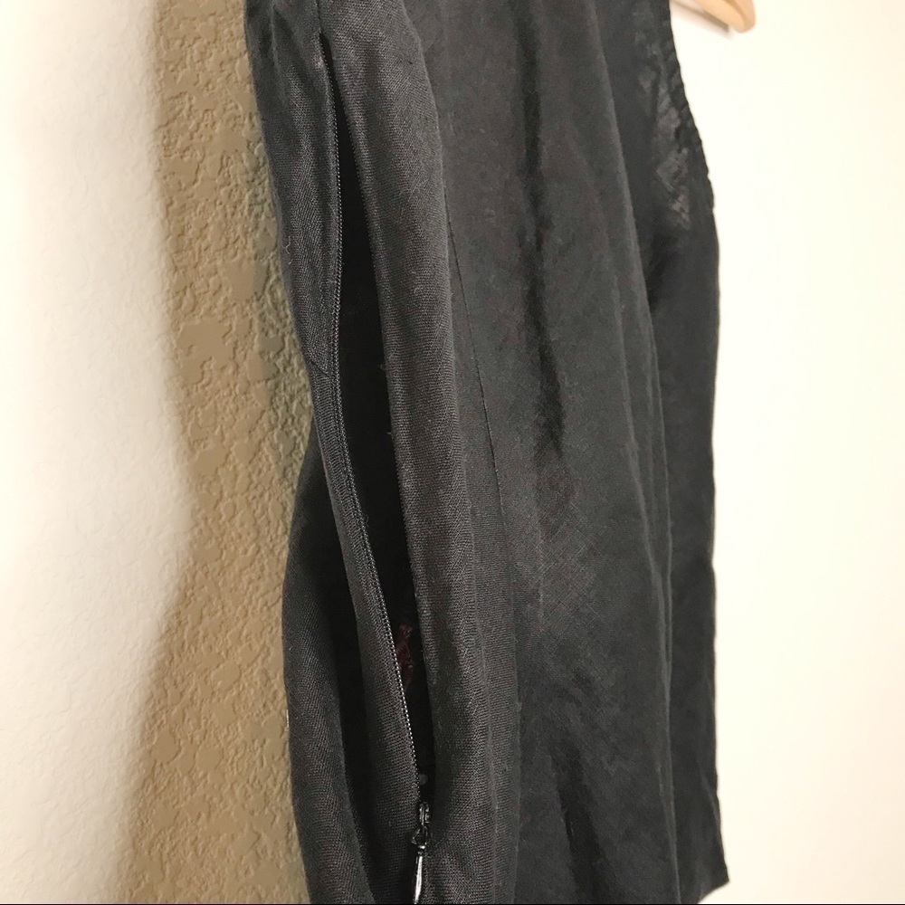 Edward black sleeveless linen floral top medium - Picture 6 of 12